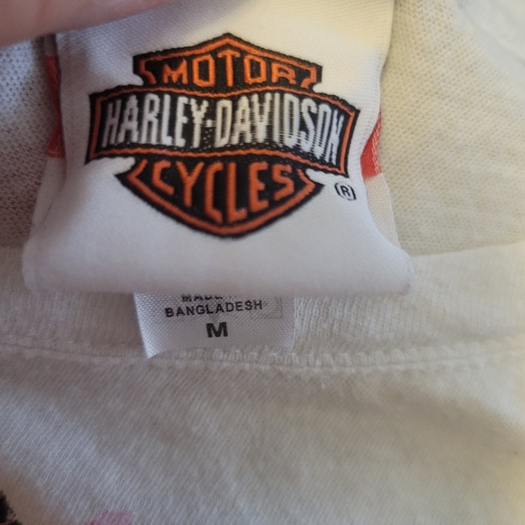 Harley-Davidson White Tee with Black Graphic Size M - Picture 5 of 6